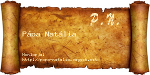 Pápa Natália névjegykártya